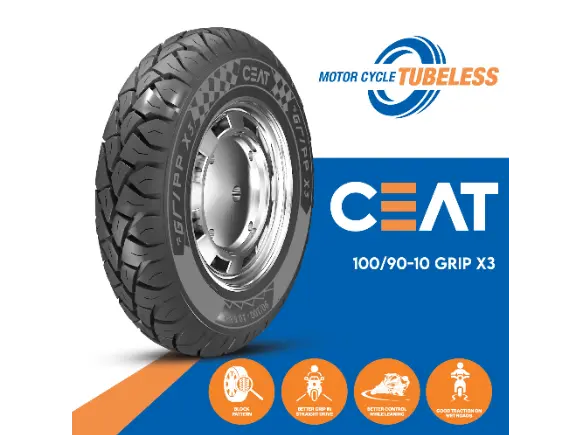 Zoom X3 Ceat Tubeless Tyre For Activa Price CEAT 90/100-10 ZOOM X3