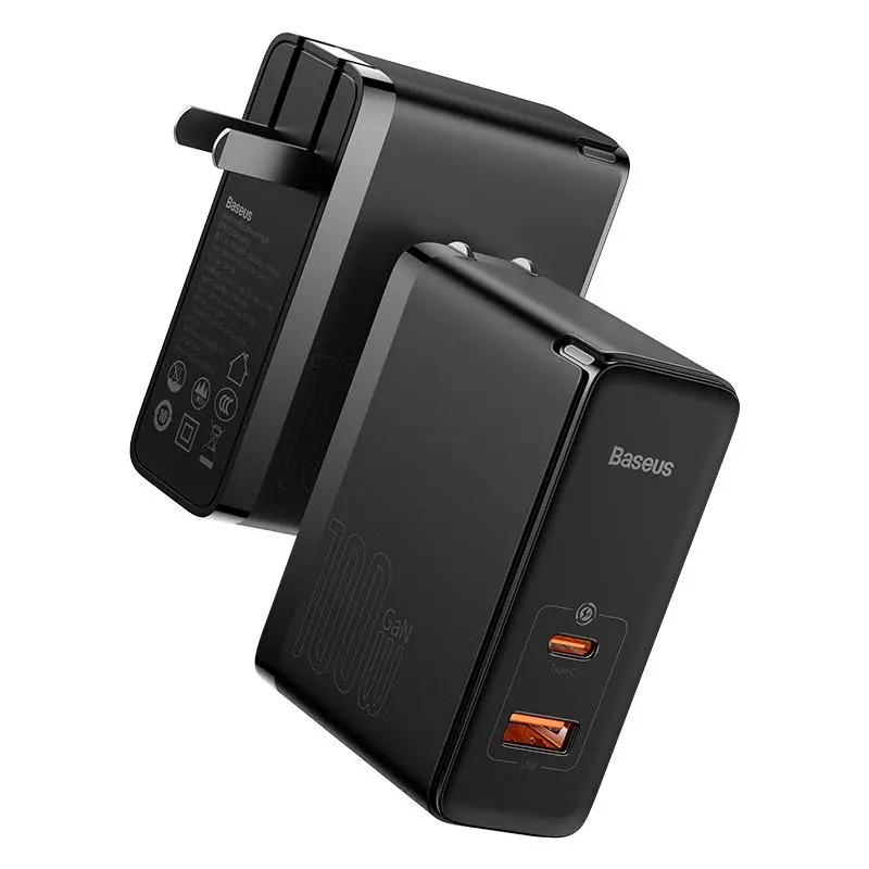 Baseus GaN5 Pro Fast Charger C+U 100W CN 2 Pin Black - CCGP090001